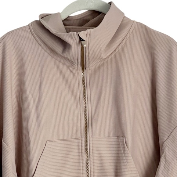 Rhône Ripple Tan Cropped Ribbed Full Zip Jacket Size L - Picture 7 of 8